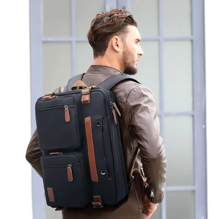 10001 Business Computer Backpack Multifunctional Simple Waterproof Nylon Travel Backpack, Size: 17.3 inch(Gray)