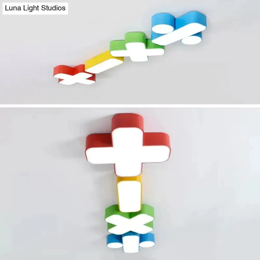 18"/23.5" Kids Symbol Shade Ceiling Light: Red/Yellow/Blue/Green, Warm/White Light