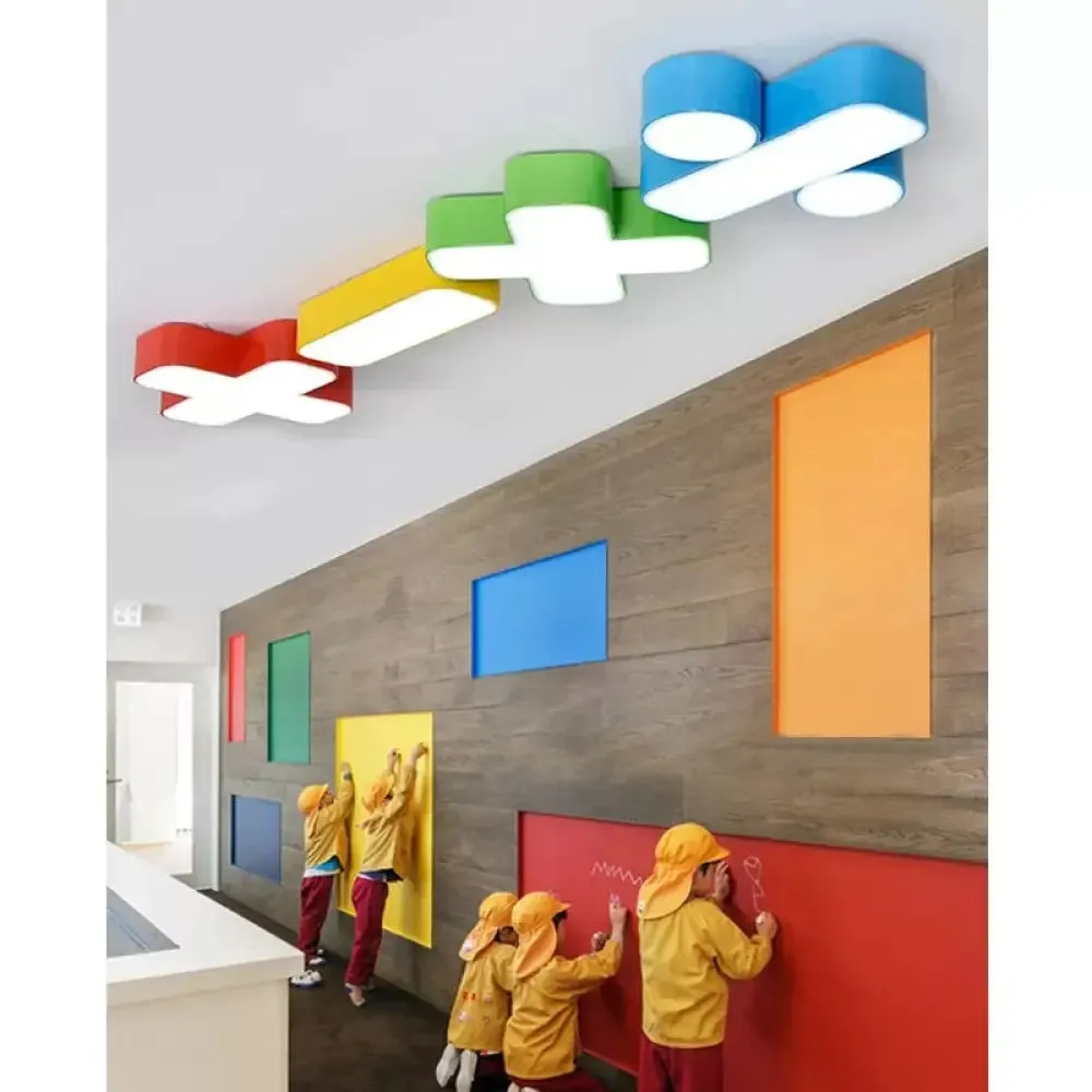 18"/23.5" Kids Symbol Shade Ceiling Light: Red/Yellow/Blue/Green, Warm/White Light