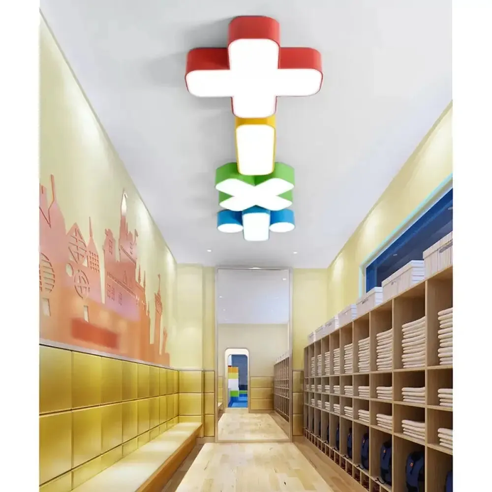 18"/23.5" Kids Symbol Shade Ceiling Light: Red/Yellow/Blue/Green, Warm/White Light