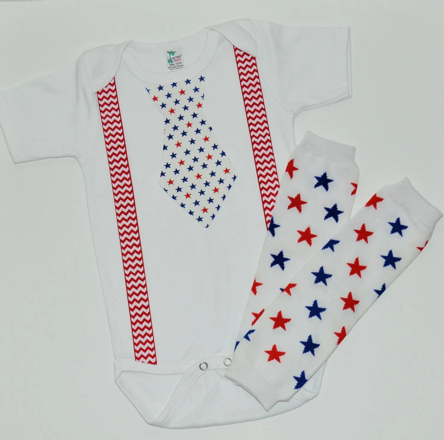 4th of july outfit, baby boy outfit, boy 4th of july outfit, red white and blue star leg warmers, baby boy patriotic set, star tie