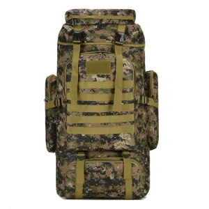 56-75L Large Capacity Travel Hiking Bag Waterproof and Scratch-resistant Backpack(CP Camouflage)