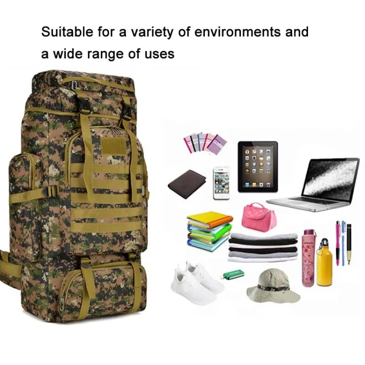 56-75L Large Capacity Travel Hiking Bag Waterproof and Scratch-resistant Backpack(Desert Camouflage)