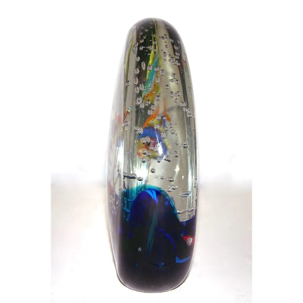 Alberto Dona 1980 Modern Blue Red Yellow Green Murano Glass Aquarium Sculpture