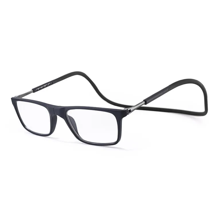 Anti Blue-ray Adjustable Neckband Magnetic Connecting Presbyopic Glasses,  3.00D(Black)