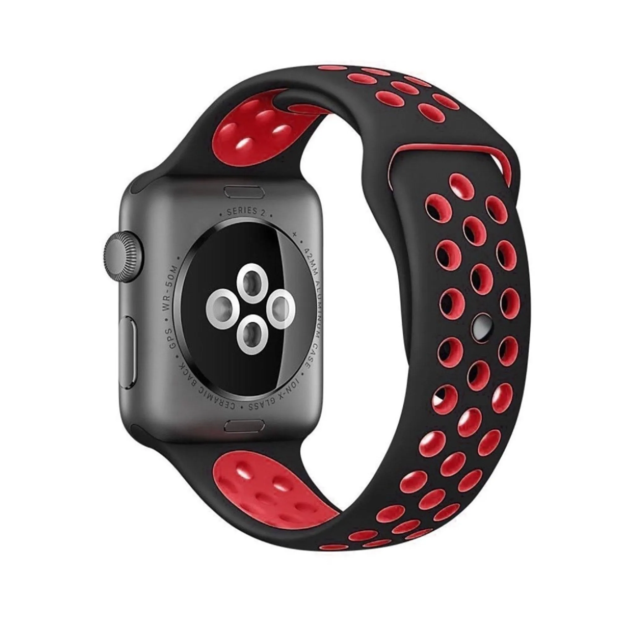 Apple Watch 42mm breathable hollow silicone watch strap - Red