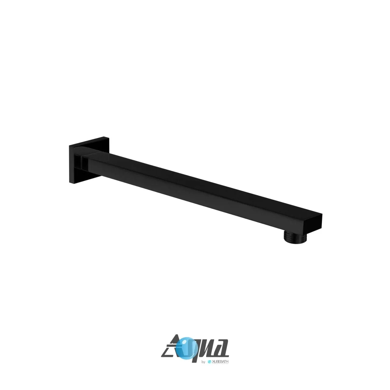 Aqua Piazza by KubeBath 17" Long Shower Arm - Matte Black Finish