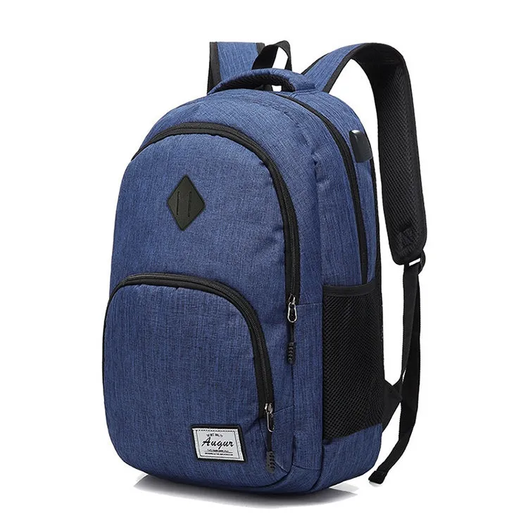 AUGUR 966 Retro Casual Oxford Cloth Backpack Shoulders Laptop Bag(Blue)