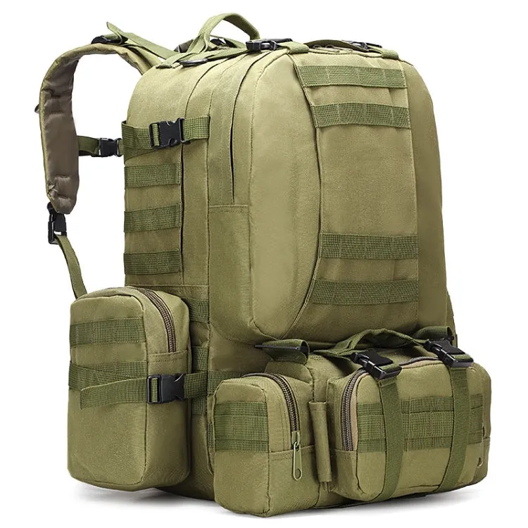 B08 Camping Trip Oxford Cloth Bag Outdoor Hiking Mountaineering Combination Backpack(Army Green)