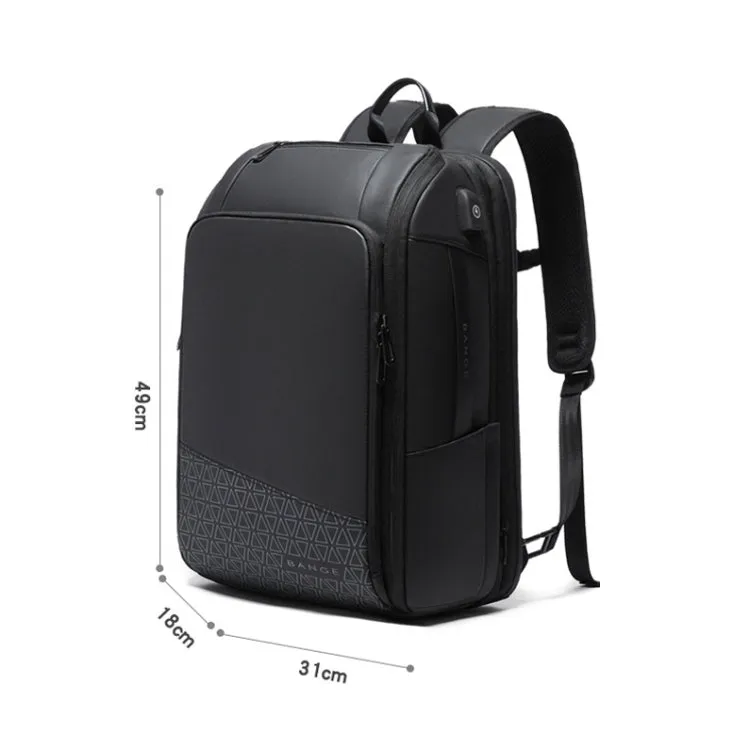 BANGE BG-22005 Large Capacity Business Waterproof Backpack Travel Oxford Cloth Computer Backpack(Black)