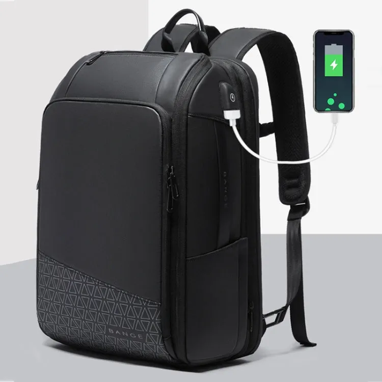 BANGE BG-22005 Large Capacity Business Waterproof Backpack Travel Oxford Cloth Computer Backpack(Black)