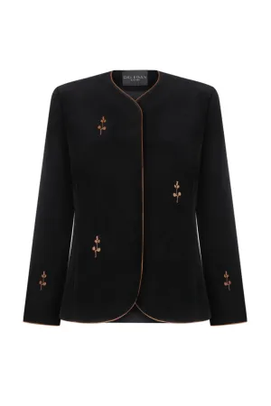 BLACK ROSE EMBROIDERED JACKET