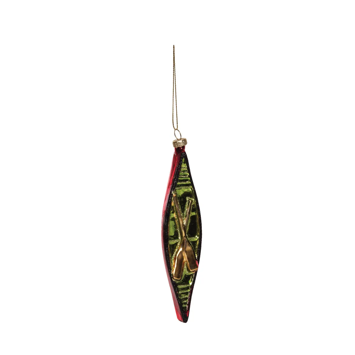 Blown Glass Canoe Ornament