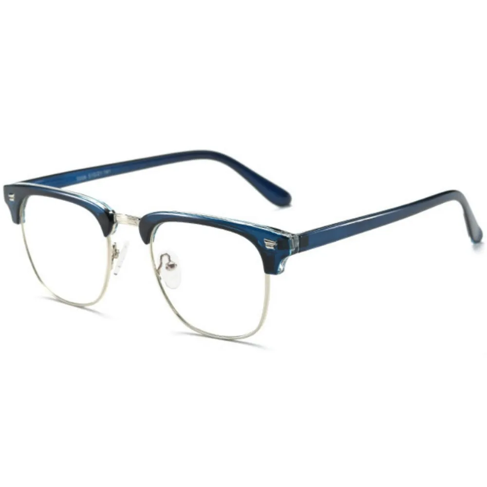 Blue Light Glasses for Computer Anti Glare Half Frame Clubmaster Eyeglasses