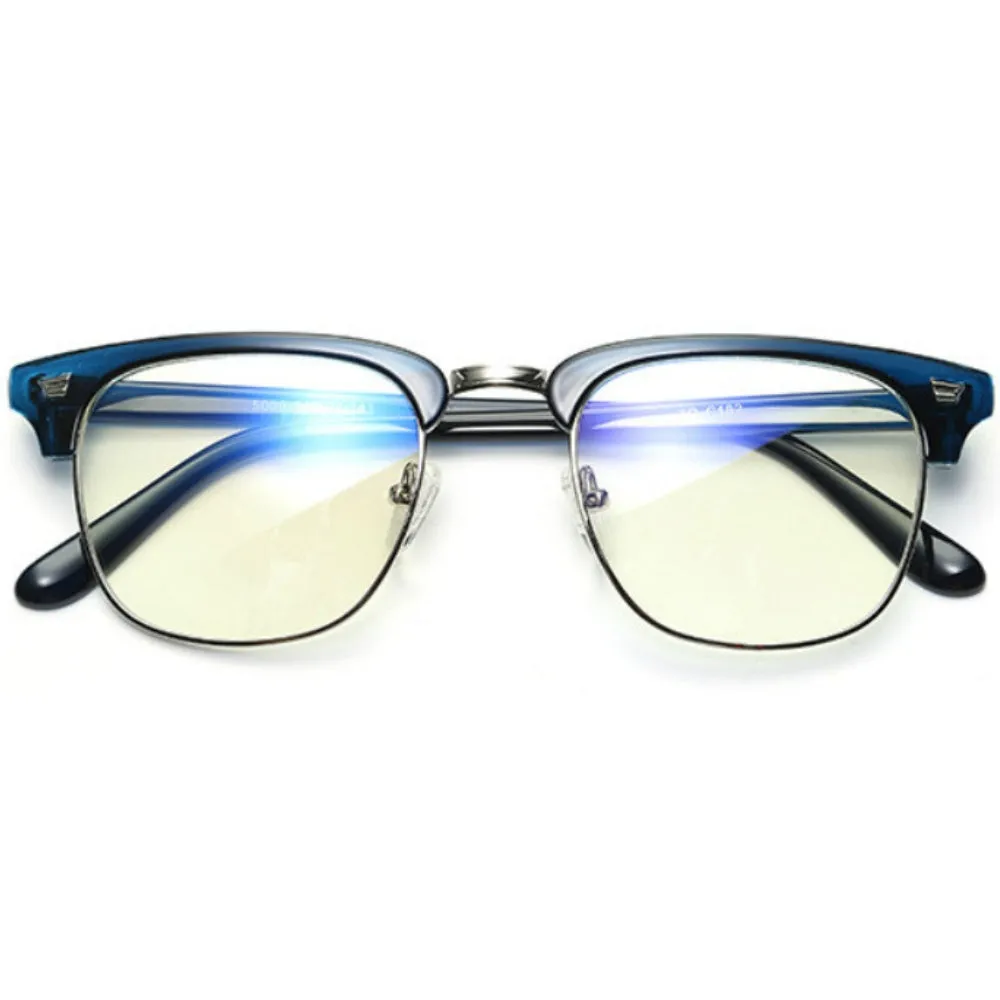 Blue Light Glasses for Computer Anti Glare Half Frame Clubmaster Eyeglasses