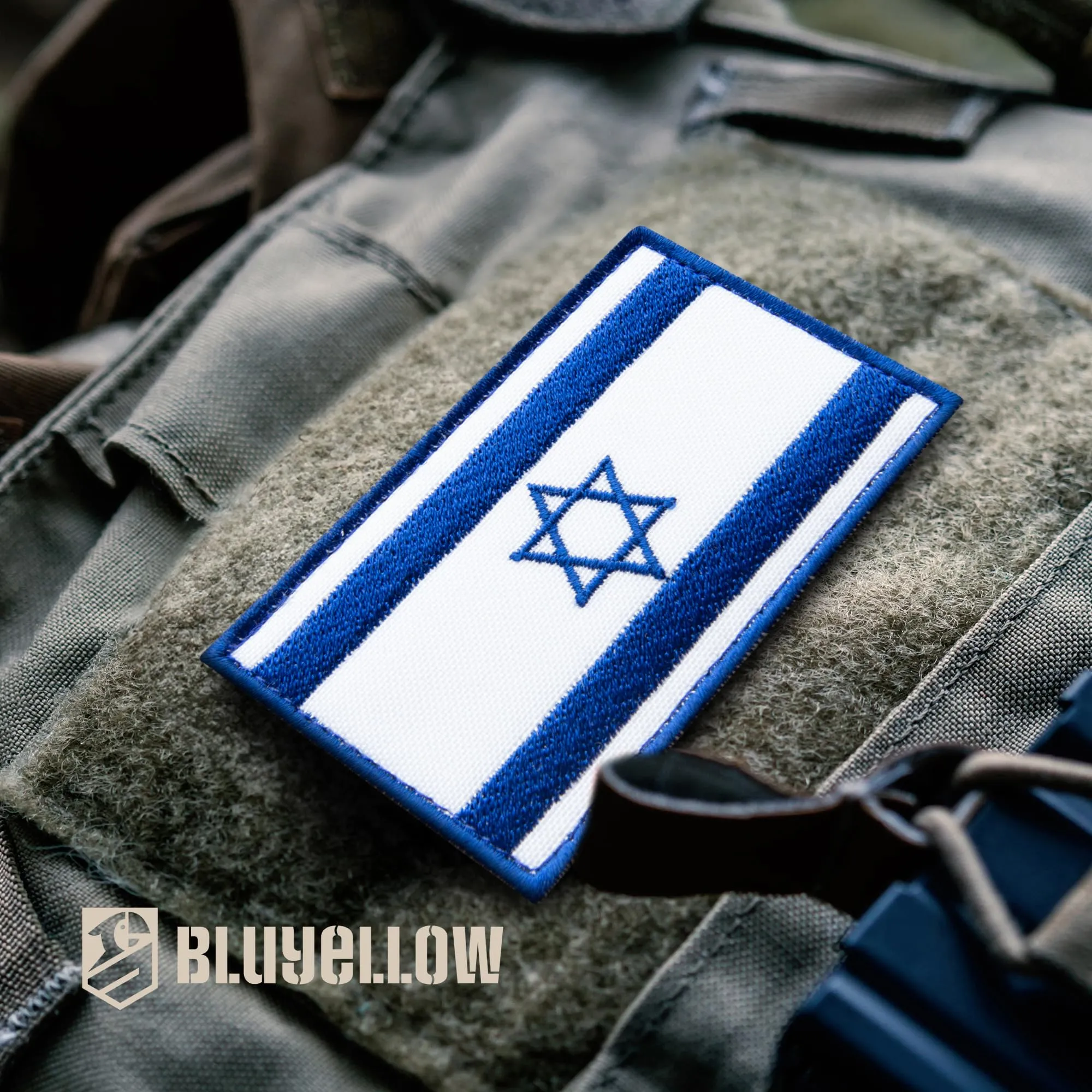 Bluyellow 2Pcs Israel Flag Patch, Embroidered Israeli Flag Patches, Military Morale Tactical Patches for Backpacks, Tactical Vest, Military Helmet, Dog Vest, Israel Patch with Hook and Loop Fastener