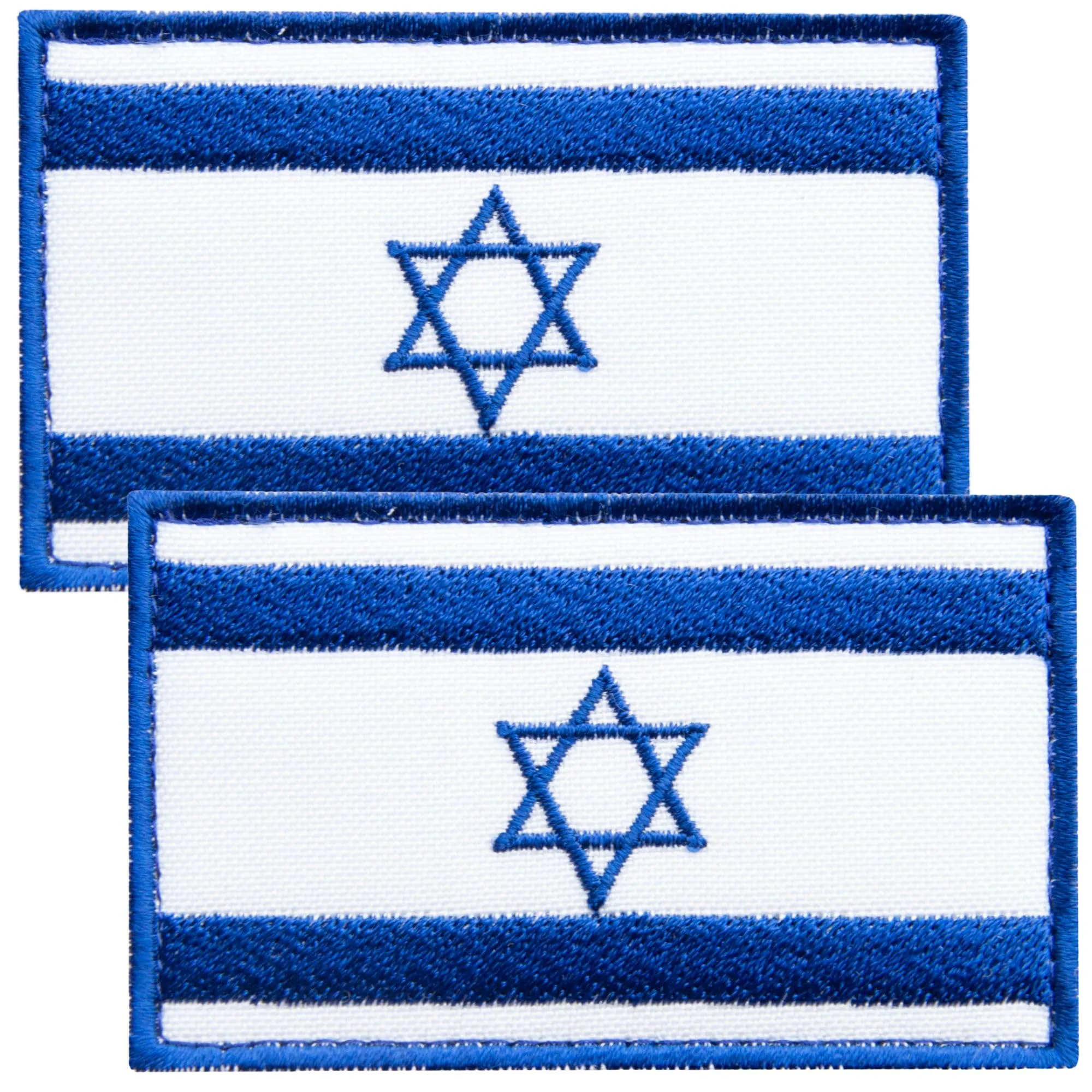 Bluyellow 2Pcs Israel Flag Patch, Embroidered Israeli Flag Patches, Military Morale Tactical Patches for Backpacks, Tactical Vest, Military Helmet, Dog Vest, Israel Patch with Hook and Loop Fastener