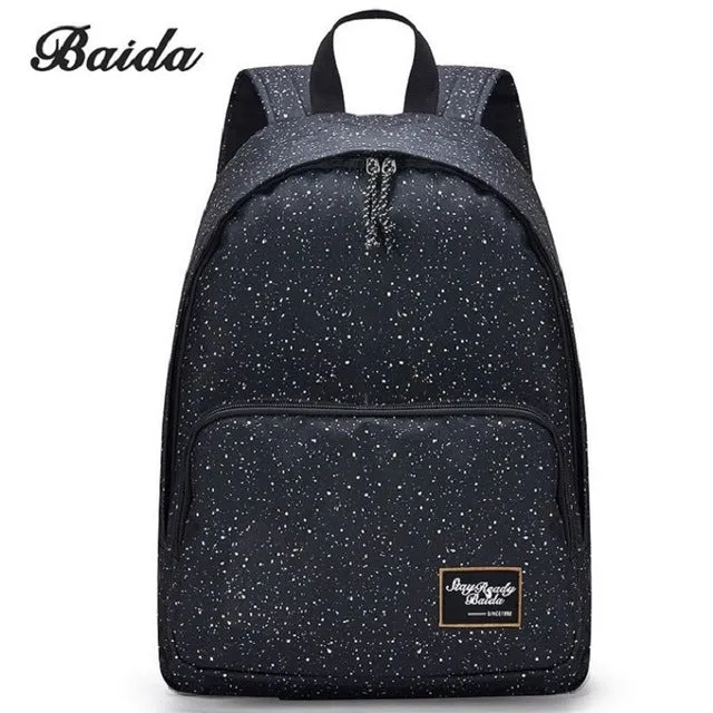 Canvas Printing Black Backpacks