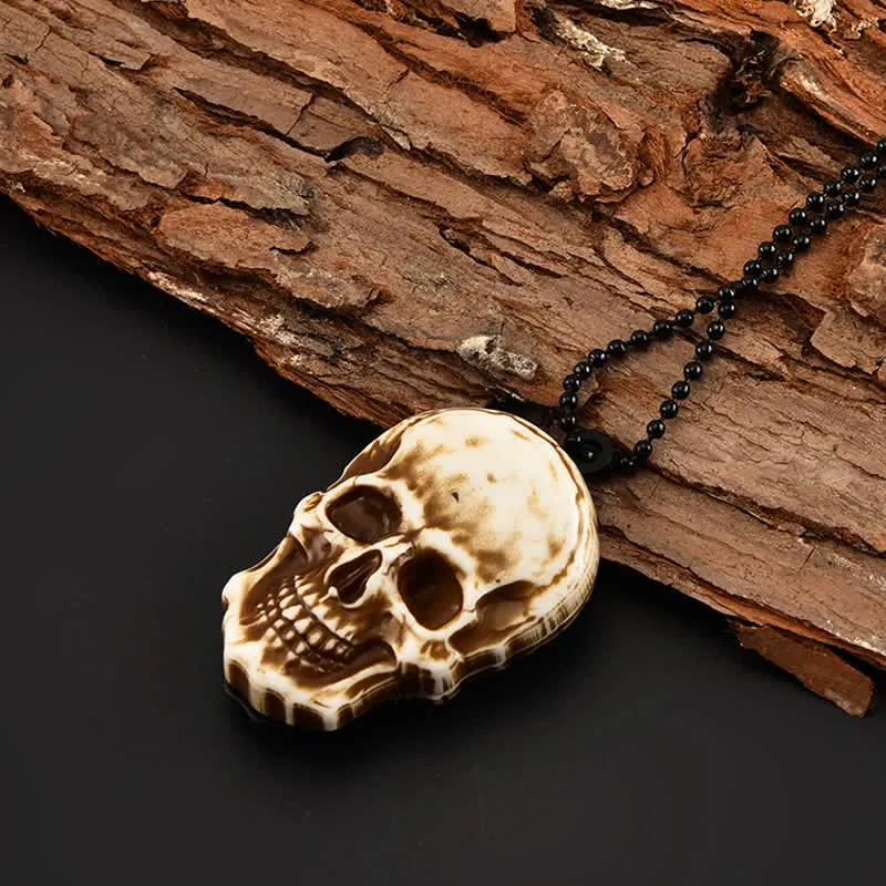 Creative Skull Mini Folding Knife Necklace Keychain With Chain