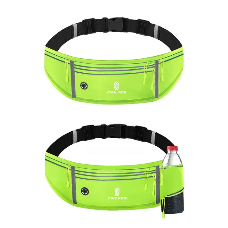 CWILKES MF-008 Outdoor Sports Fitness Waterproof Waist Bag Phone Pocket, Style: With Water Bottle Bag(Fluorescent Green)