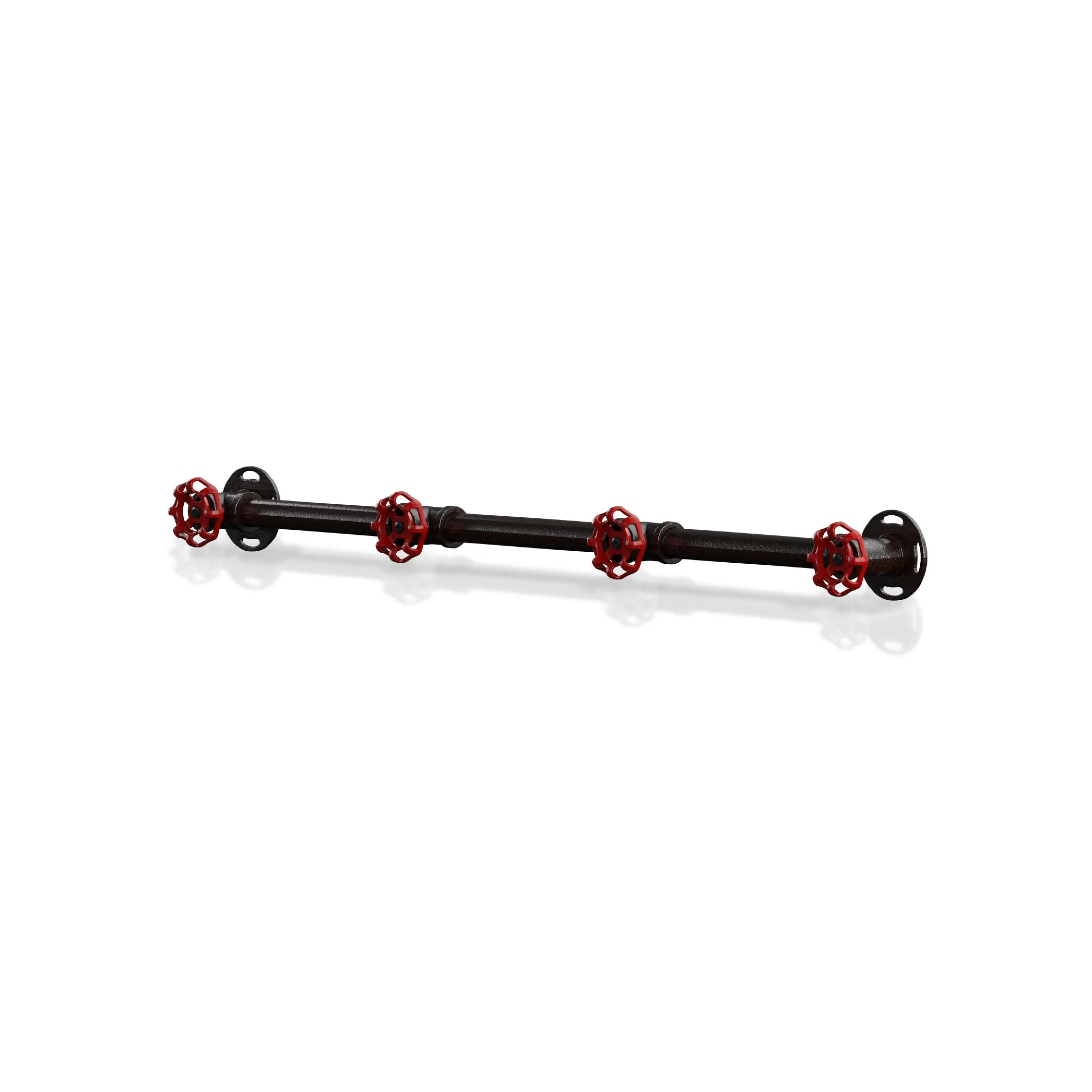 Davey Sand Black Pipe Metal and Red Water Valve Wall Mounted Coat Rack