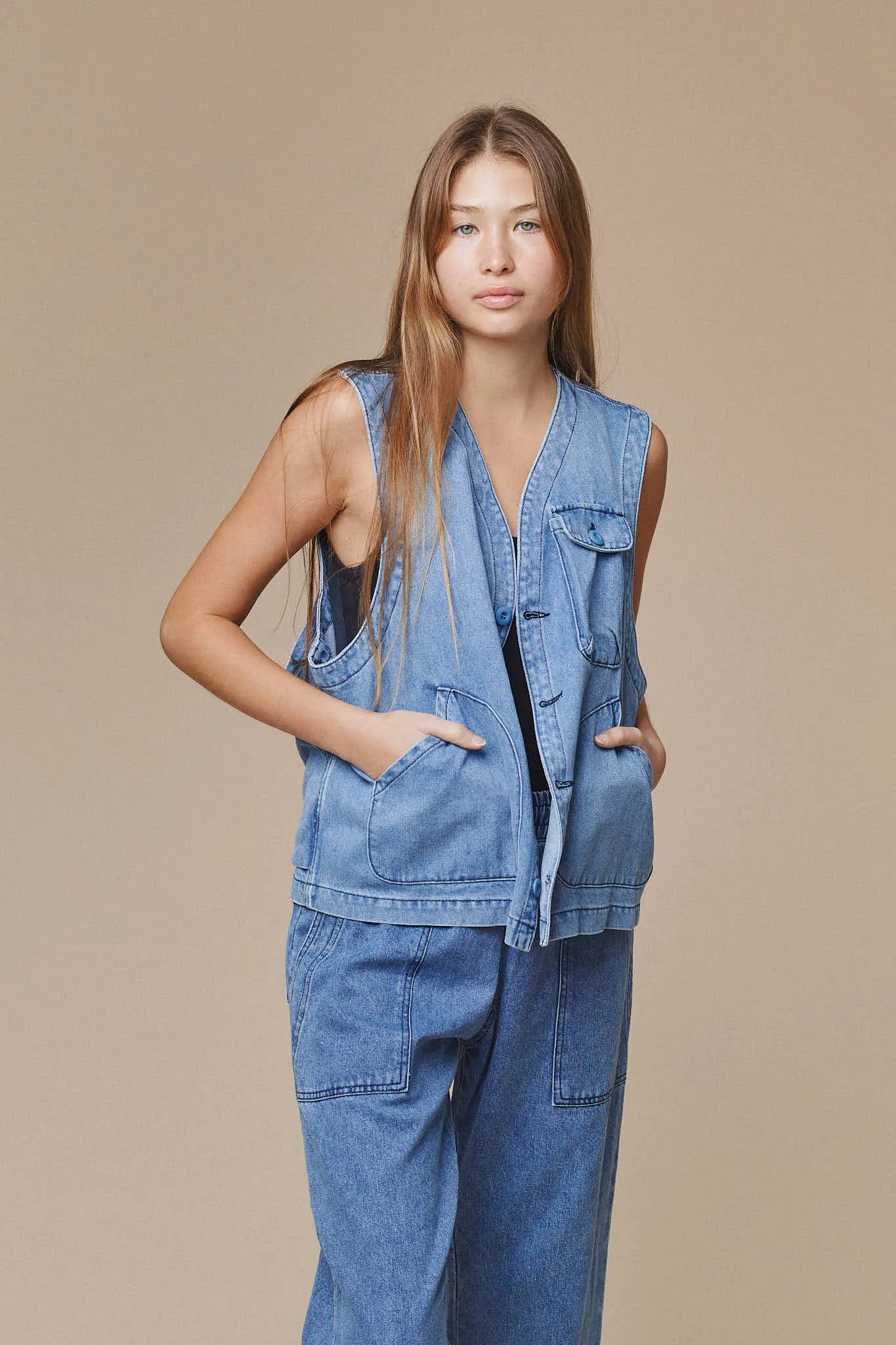 Denim Falcon Vest