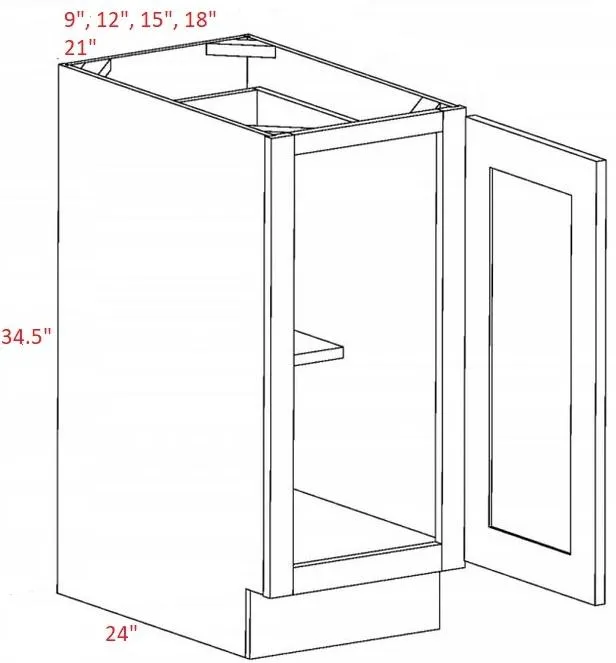 EB22-B12-FH Elegant Dove Assembled 12" Base Cabinet