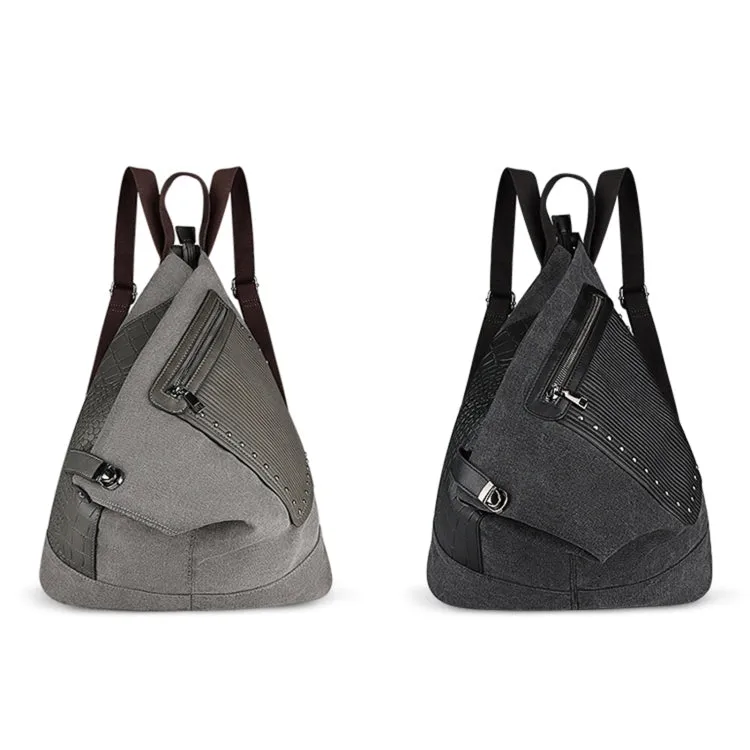 FB01 Irregular Canvas Backpack(Dark Grey)