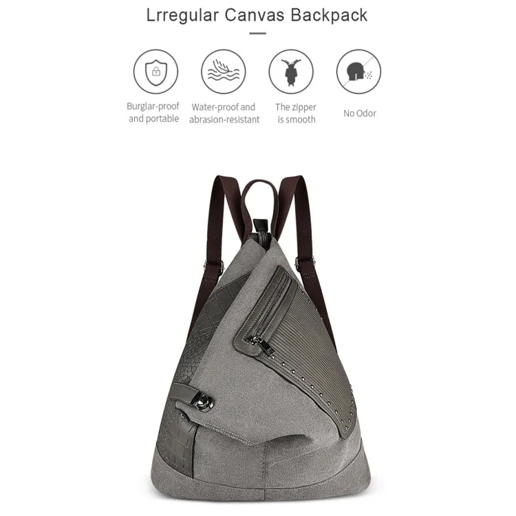 FB01 Irregular Canvas Backpack(Dark Grey)