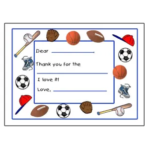 Fill in the Blank Thank You Notes - Sports Ball design