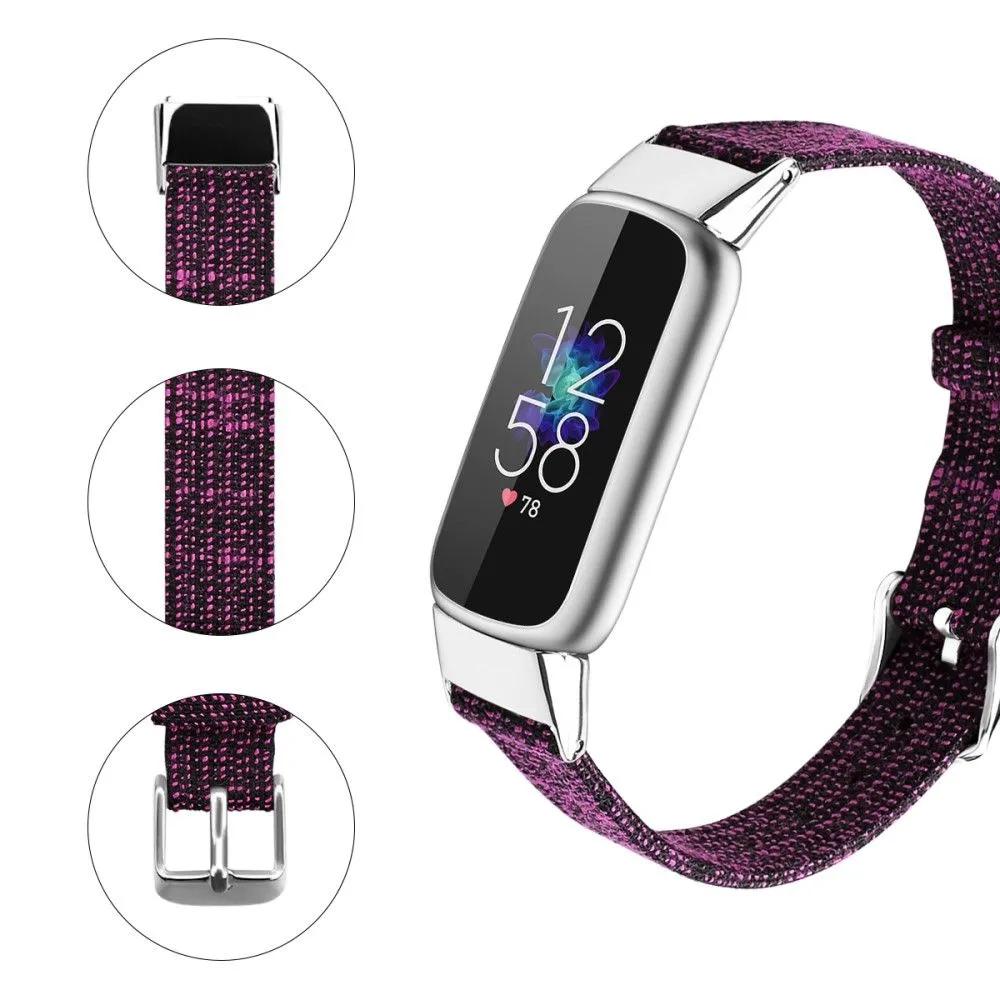 Fitbit Luxe canvas watch strap - Dark Purple / Size: S