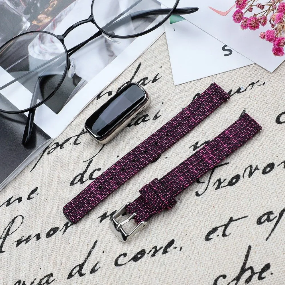 Fitbit Luxe canvas watch strap - Dark Purple / Size: S