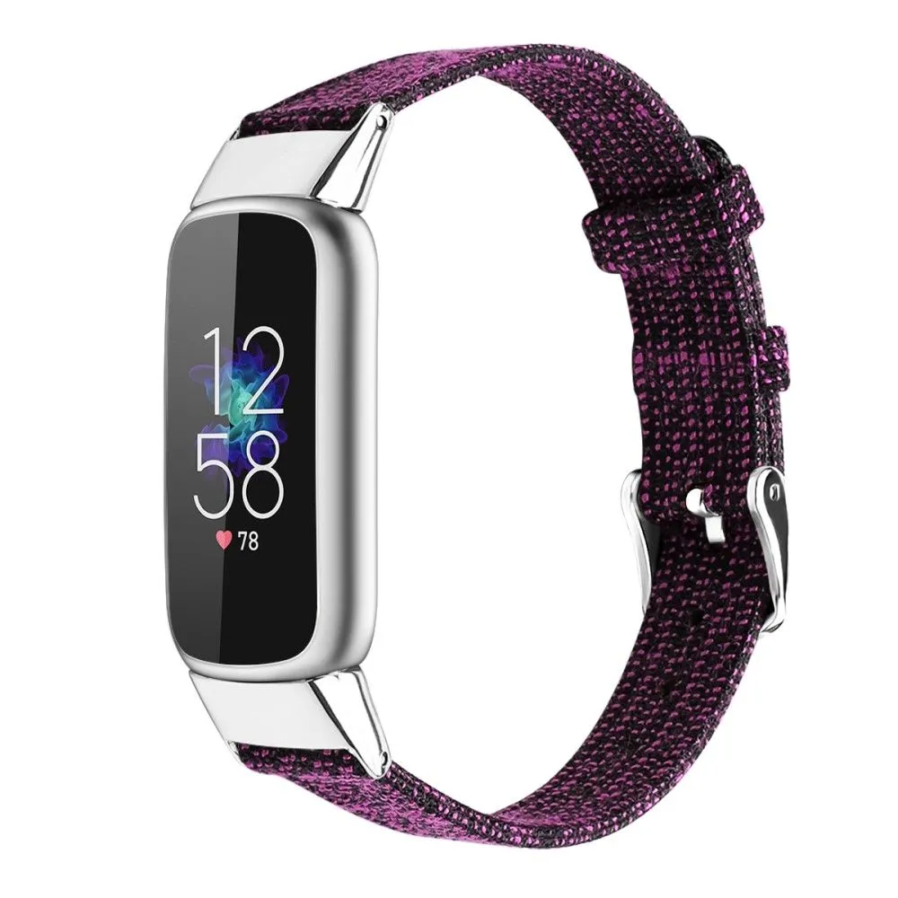 Fitbit Luxe canvas watch strap - Dark Purple / Size: S