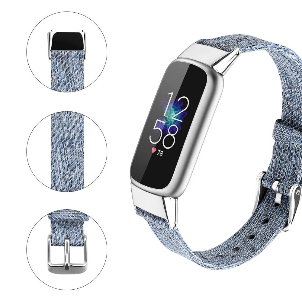 Fitbit Luxe canvas watch strap - Sky Blue / Size: S