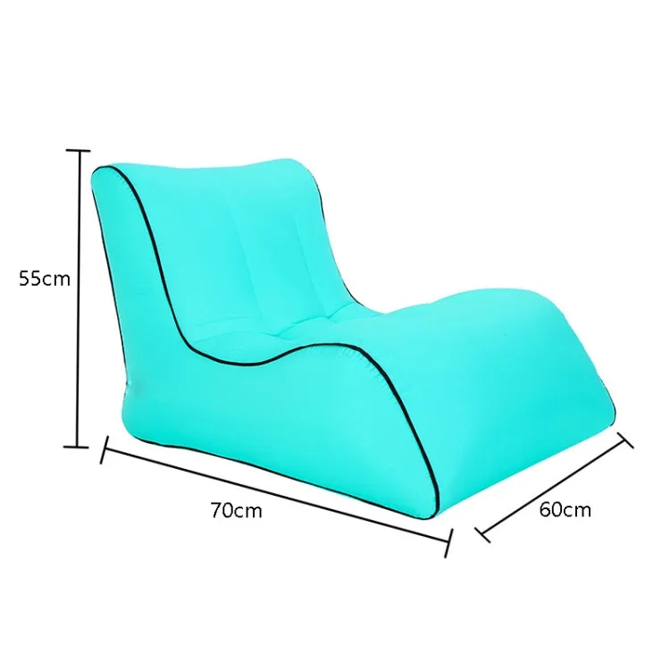 Foldable Inflatable Sofa for Camping, Fishing, and Beach, Single Outdoor Seat, 27.6 x 23.6 x 21.7 inches (Lake Green)