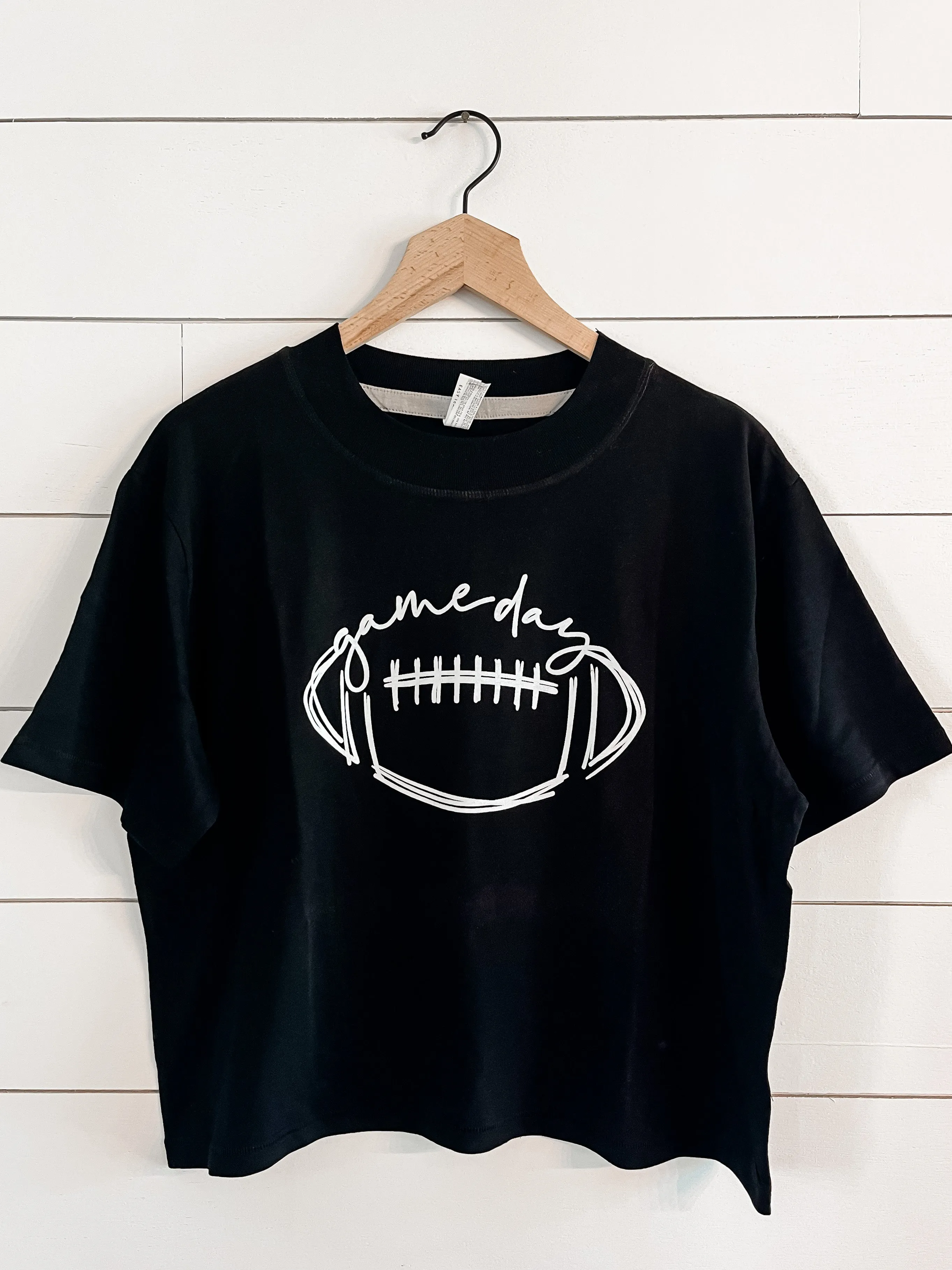 Game Day Crop Football Tee