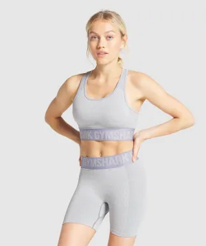 Gymshark Flex Sports Bra - Light Grey Marl/Blue