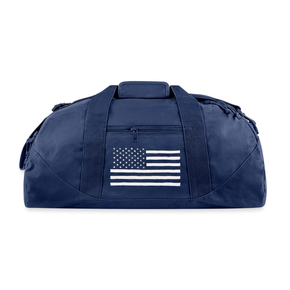 Hand Painted American Flag Flag Recycled Duffel Bag