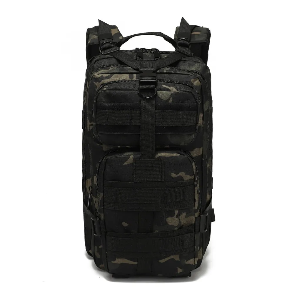 HARGLESMAN 30L Military Tactical Sport Camping Hiking Bag Oxford Nylon Backpack for Climb,Black Camo