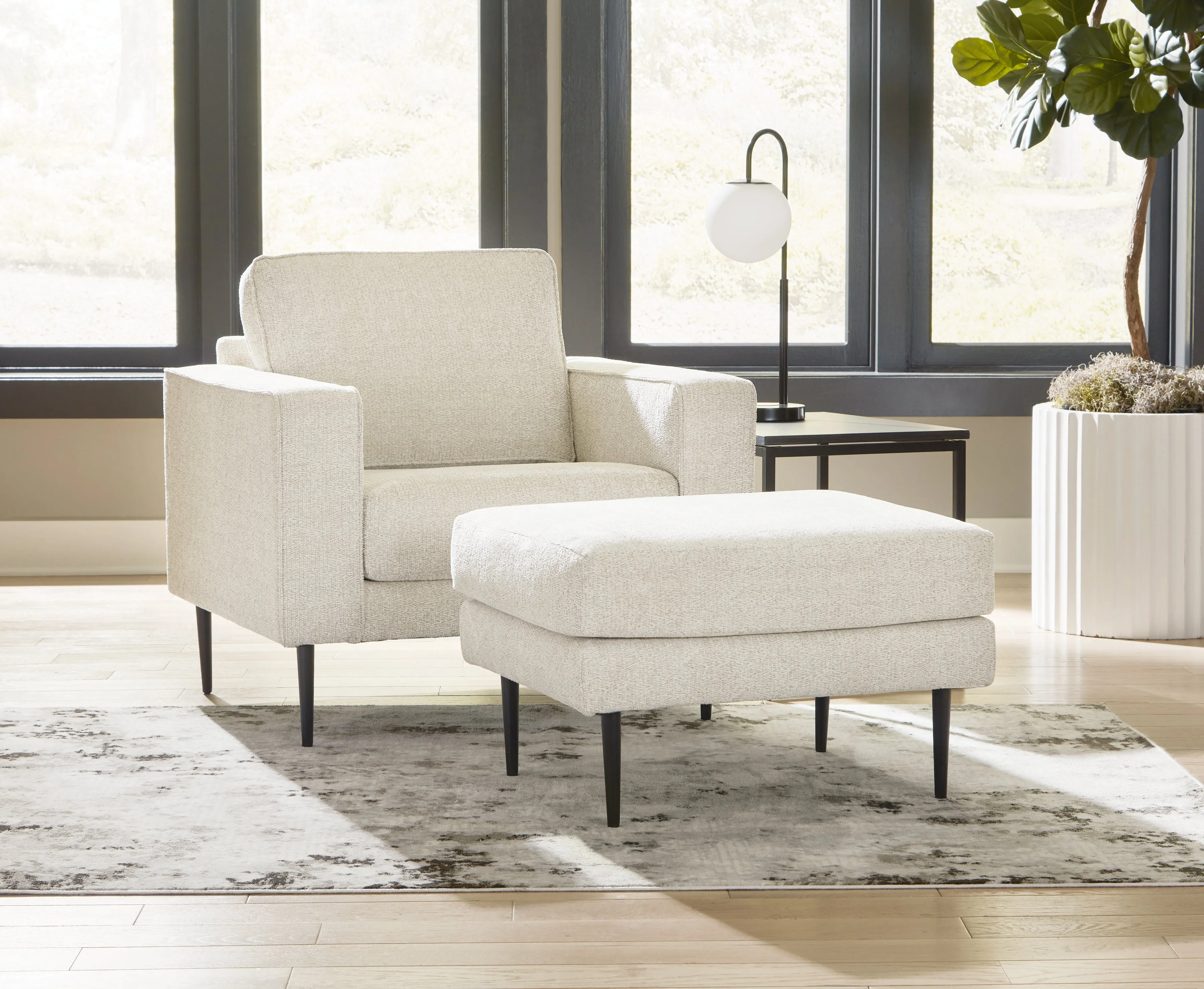 Hazela Sofa, Loveseat, Chair and Ottoman in Sandstone