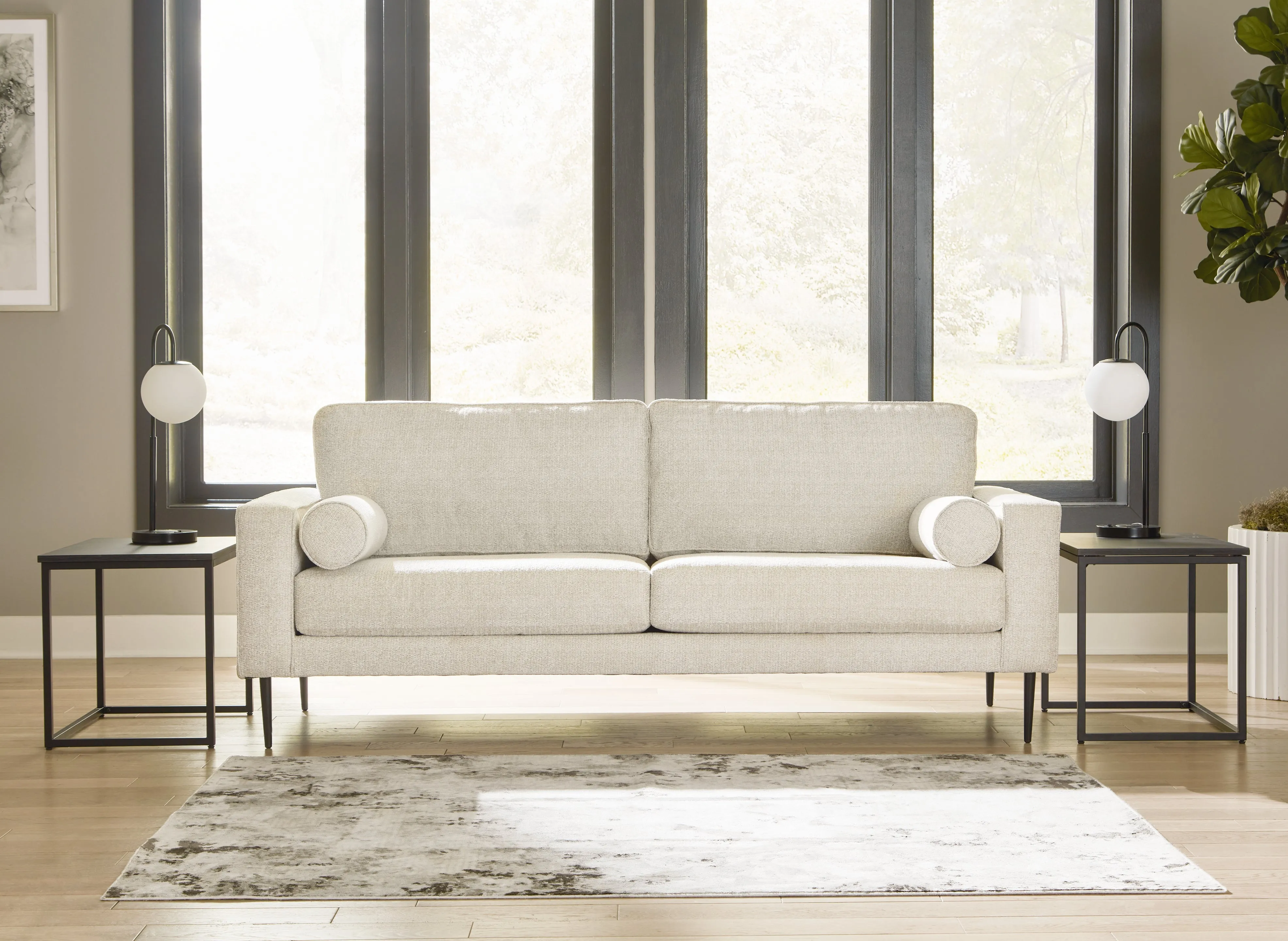 Hazela Sofa, Loveseat, Chair and Ottoman in Sandstone