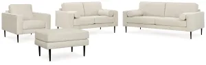 Hazela Sofa, Loveseat, Chair and Ottoman in Sandstone