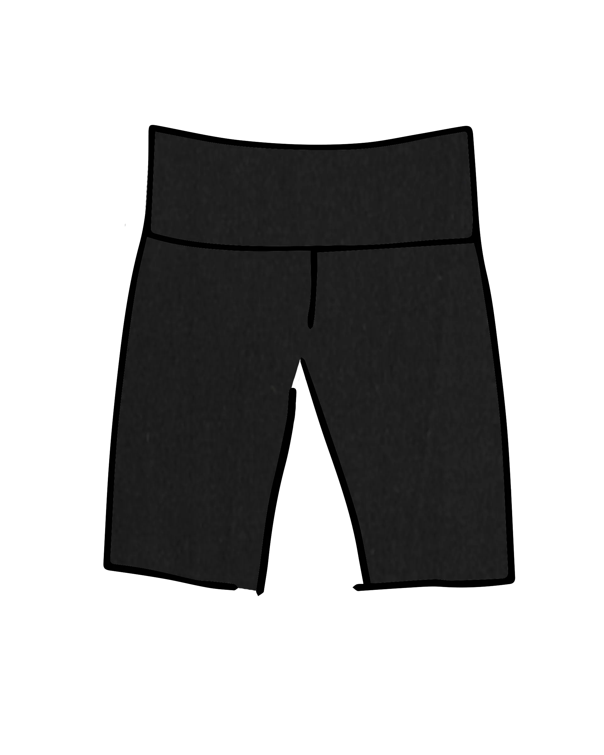 High Rise Bike Shorts Plain Black