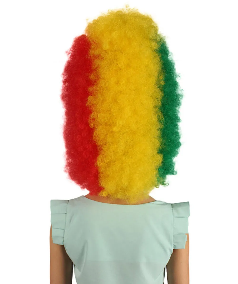 HPO Adult Patriote Flag Sports Party Jumbo Multicolor Afro Wig I Cosplay Wig I Flame-retardant Synthetic Fiber