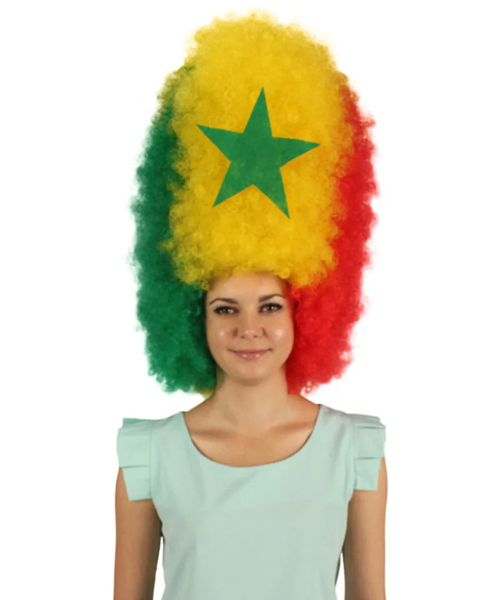 HPO Adult Patriote Flag Sports Party Jumbo Multicolor Afro Wig I Cosplay Wig I Flame-retardant Synthetic Fiber