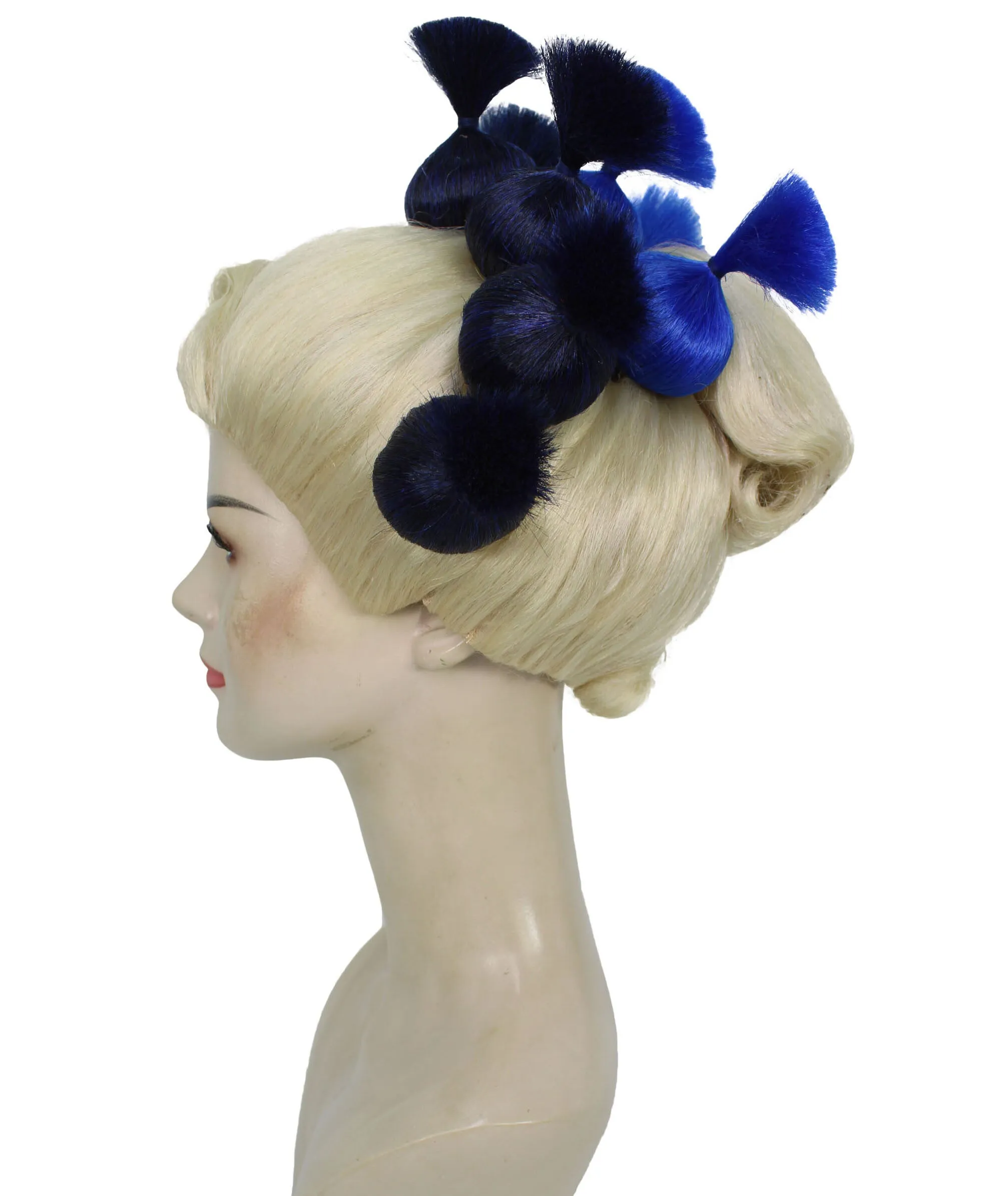 HPO Adult Women's Dramatic Elegant Updo Bun Wig |Multiple color options | Flame-retardant Synthetic Fiber