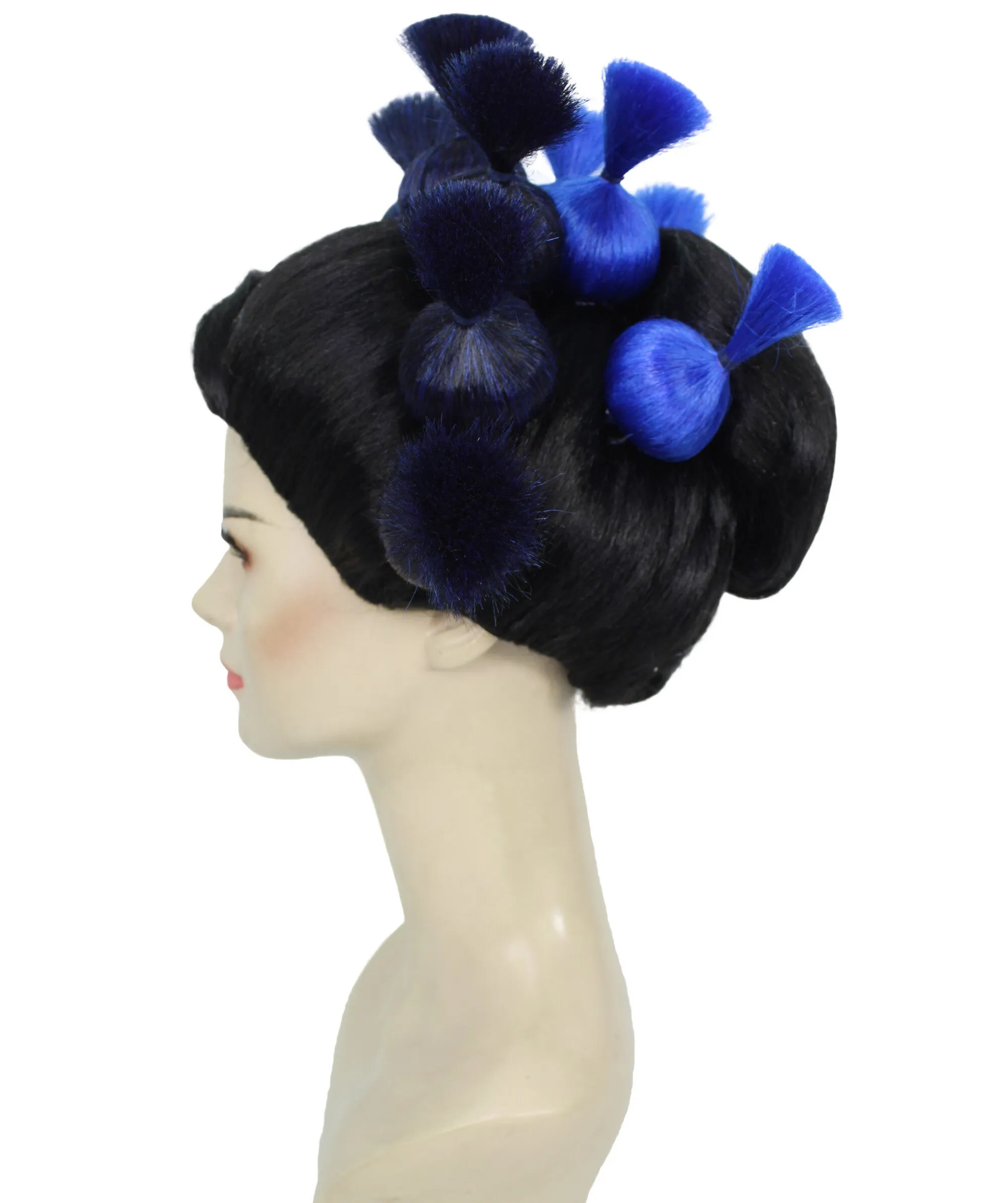 HPO Adult Women's Dramatic Elegant Updo Bun Wig |Multiple color options | Flame-retardant Synthetic Fiber