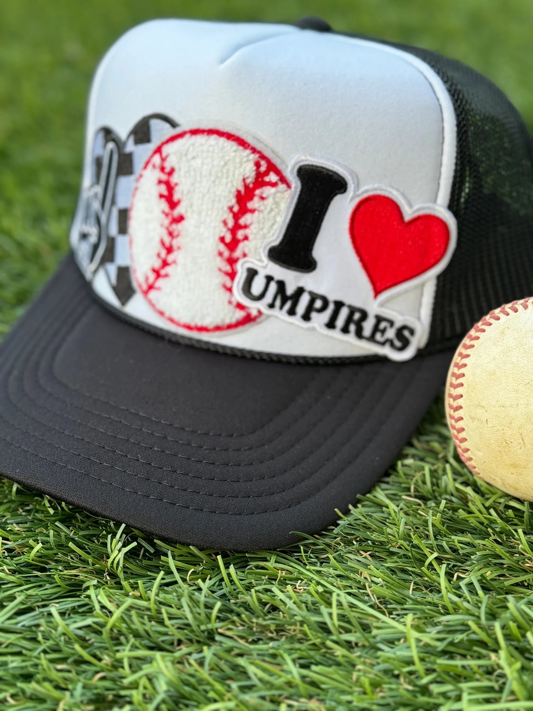 I Love Umpires Iron On Patch