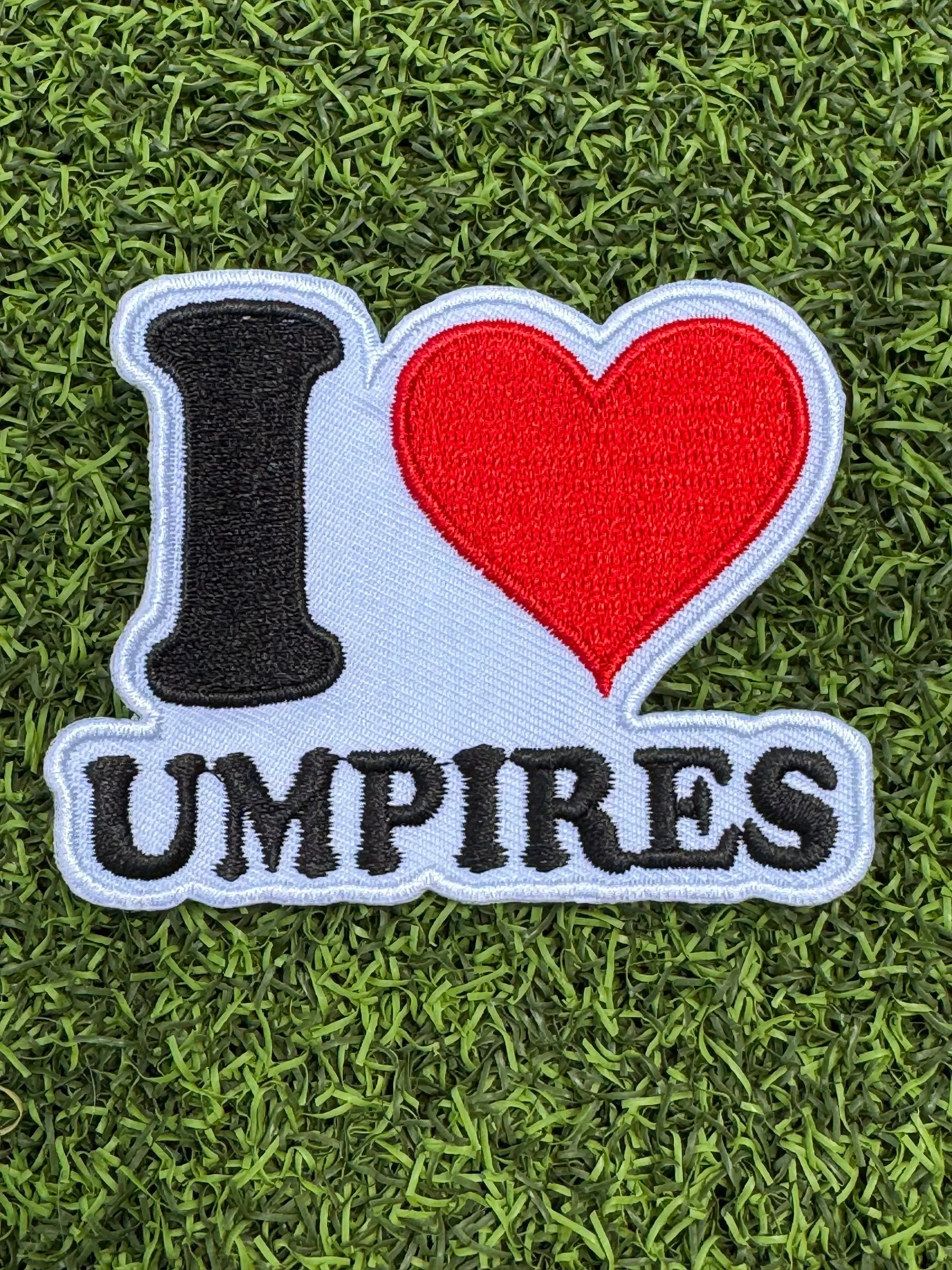 I Love Umpires Iron On Patch