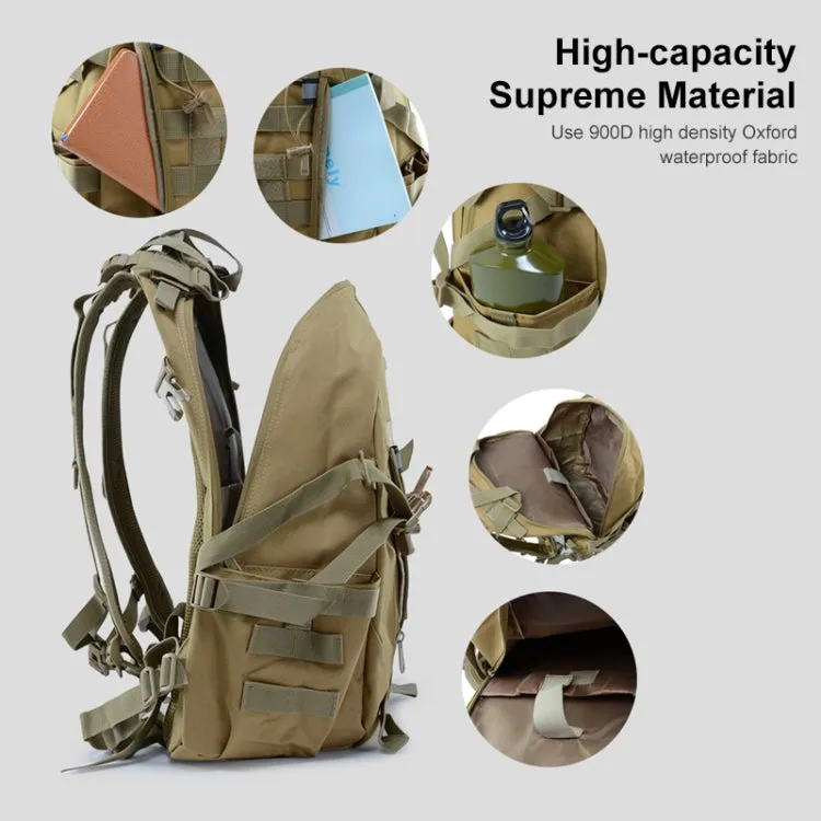 JUNSUNMAY J012 25L Waterproof Outdoor Sports Molle Rucksack Backpack with Reflective Stripe(Khaki)